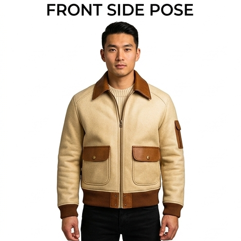 Men's Classic Modern Leather Bomber Jacket