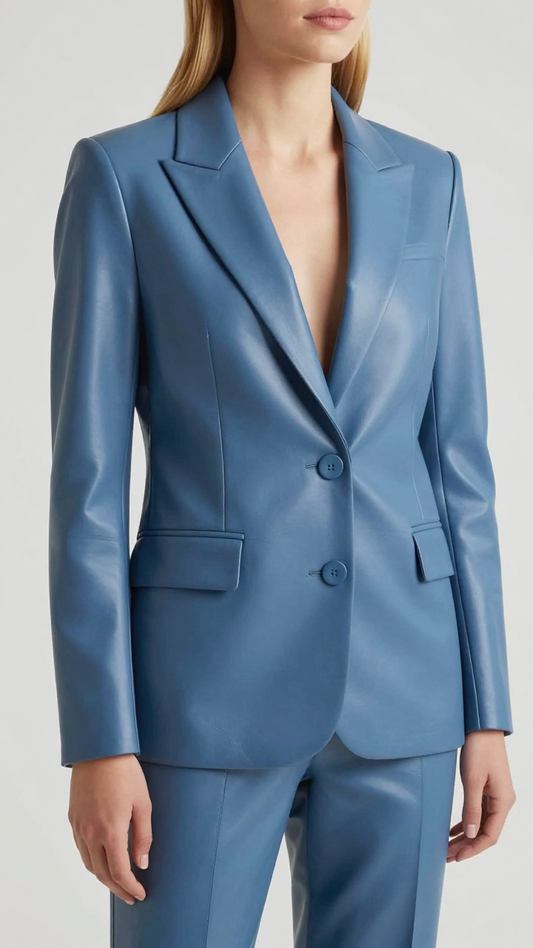 Women's Powder Blue Soft Lambskin Blazer