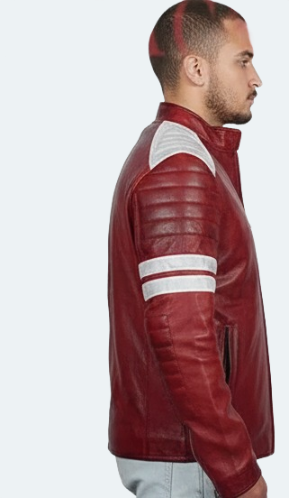 Fight Club Tyler Durden Red Leather Jacket for Men