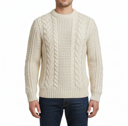 Cable Knit Sweater Cozy Winter Men's looks stylish