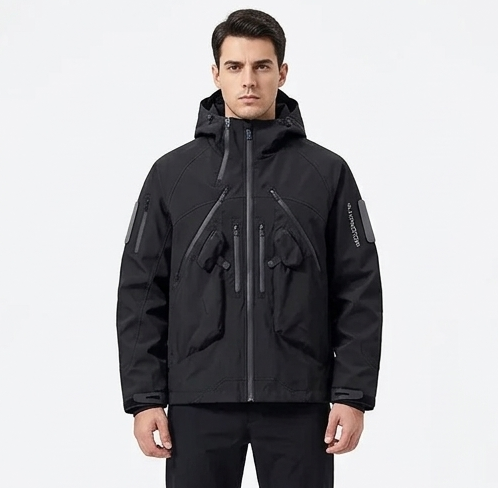 Men’s Techwear Jacket Tactical Streetwear Utility Outerwear