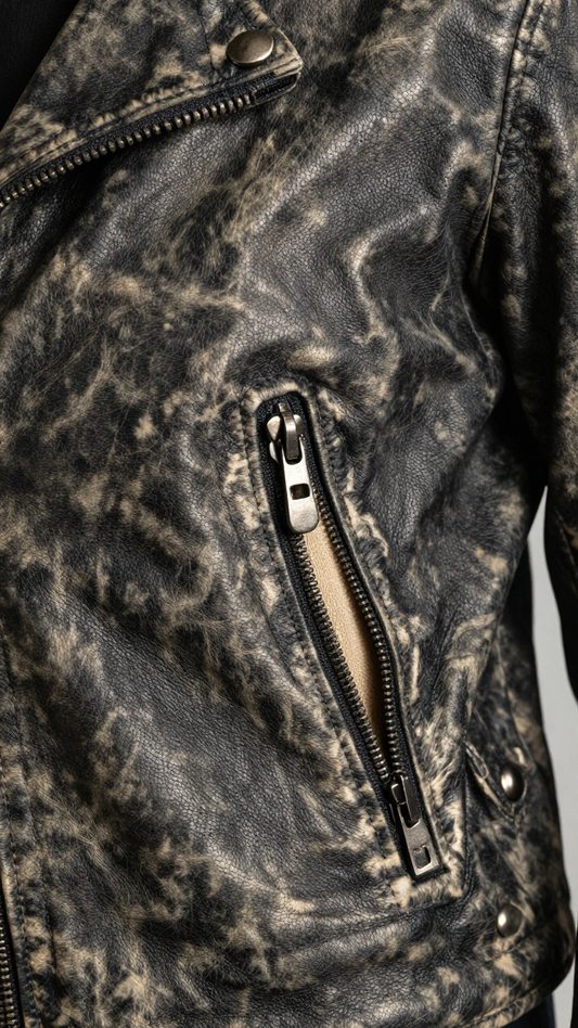Women’s Acid Wash Distressed Moto