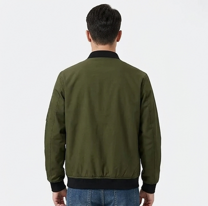 Men’s Classic Bomber Jacket Lightweight Zip-Up Casual Outerwear