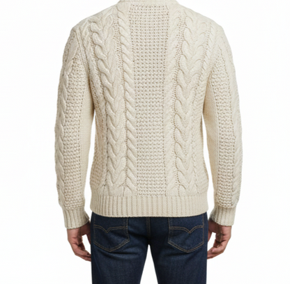 Cable Knit Sweater Cozy Winter Men's looks stylish