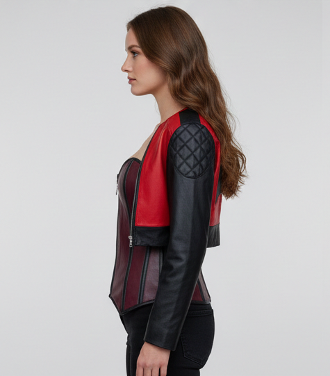 Harley Quinn Red Jacket for Women Suicide Squad Inspired
