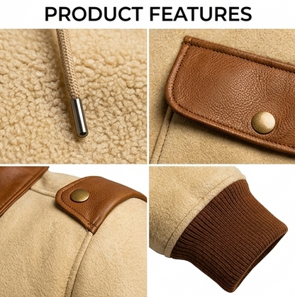 Men's Classic Modern Leather Bomber Jacket