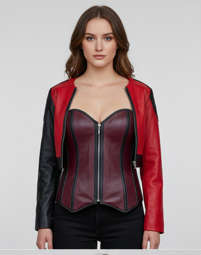 Harley Quinn Red Jacket for Women Suicide Squad Inspired