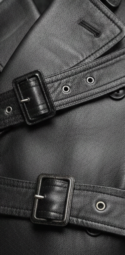 women’s Black Leather Trench Coat