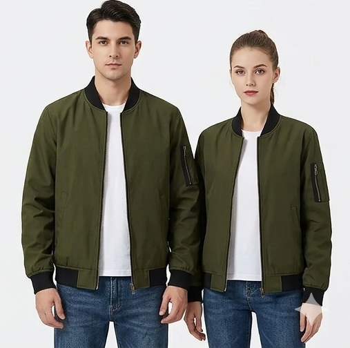 Men’s Classic Bomber Jacket Lightweight Zip-Up Casual Outerwear