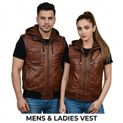 Men's 3 in 1 Hooded Leather Bomber Jacket