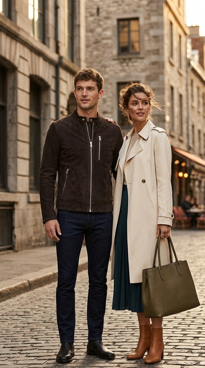 Men’s Henrik Espresso Suede Cafe Racer