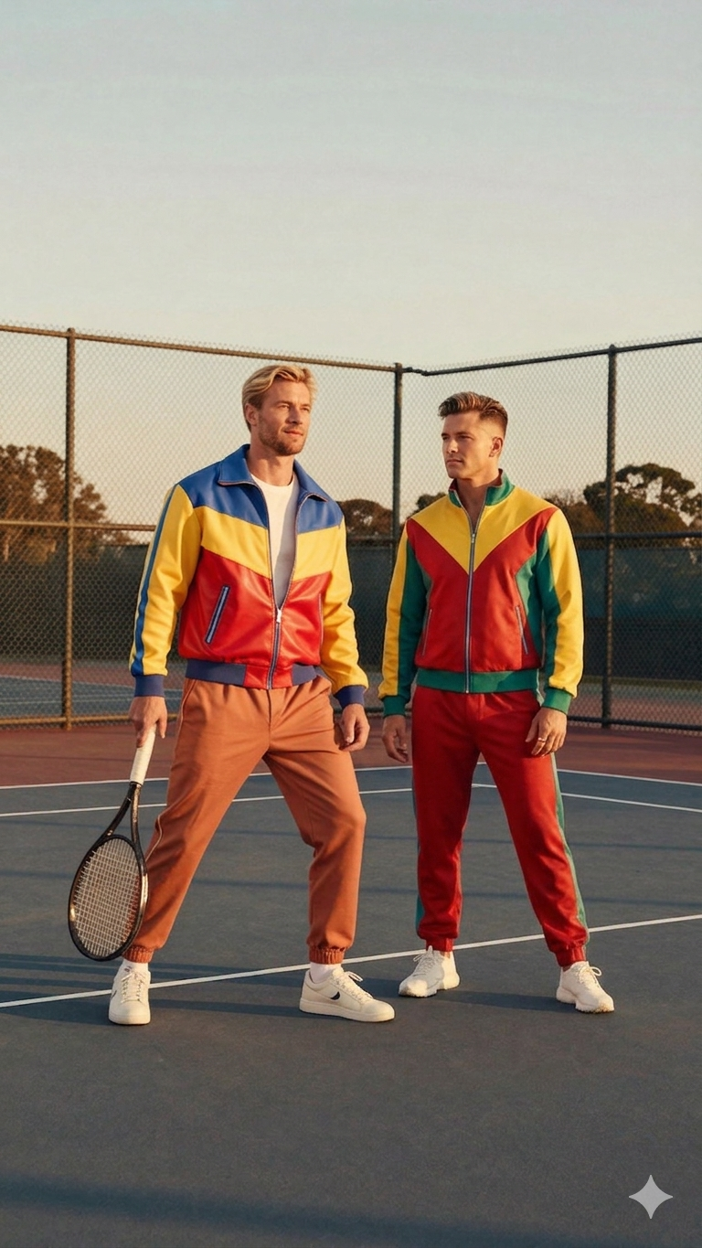 Men’s Retro Color Block Track Jacket