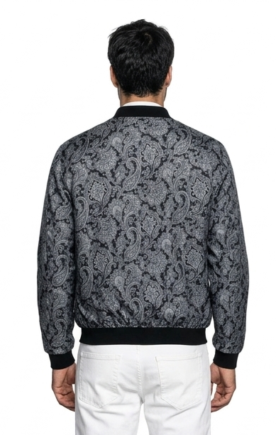 Men’s Luxury Silk Bomber Jacket Premium Designer Outerwear