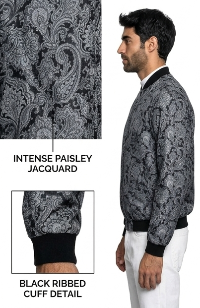 Men’s Luxury Silk Bomber Jacket Premium Designer Outerwear