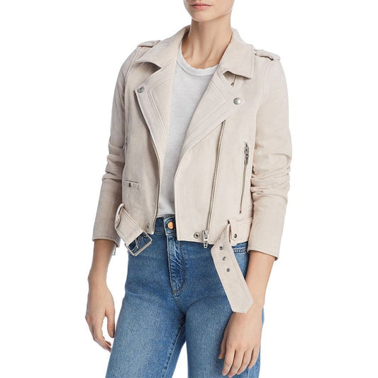 Women’s Retro Rider Cropped Biker Leather Fit Jacket