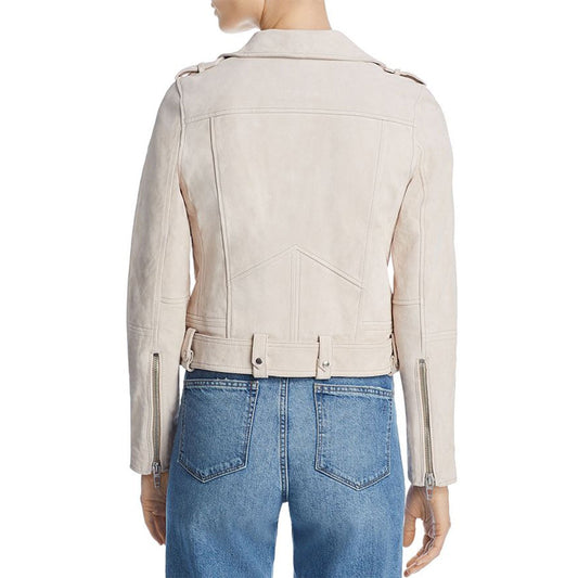 Women’s Retro Rider Cropped Biker Leather Fit Jacket