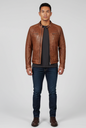 Men’s Fashion Waxed Sheepskin Leather Jacket Elegant Brown Design