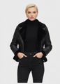 Black Asymmetrical Shearling Leather Jacket for Women | Winter Essential