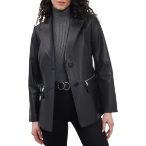 Black Leather Blazer