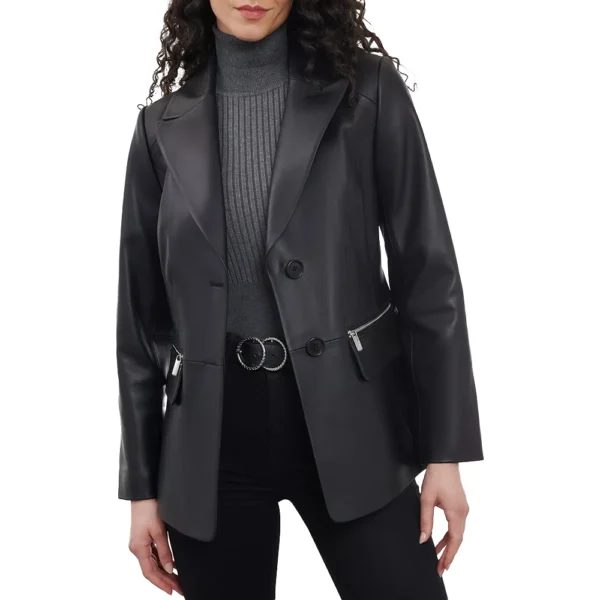 Black Leather Blazer