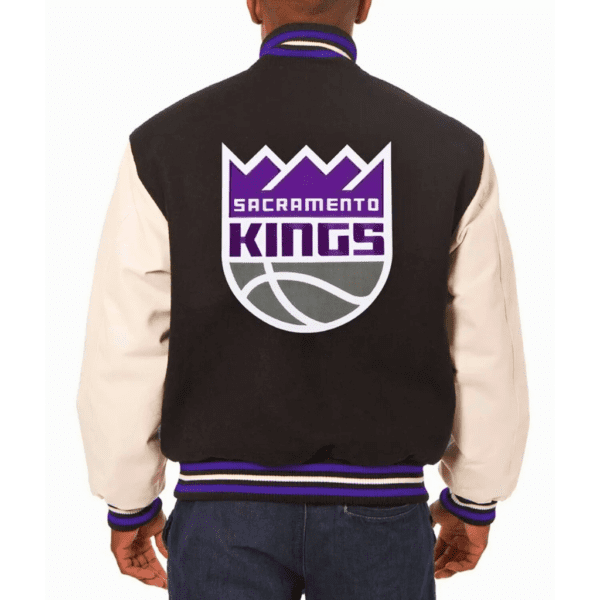 Sacramento Kings Domestic Black and White Varsity Jacket - Image 2