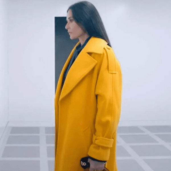Demi Moore the Substance 2024 Yellow Coat