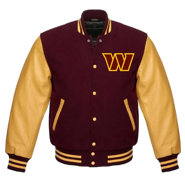 NFL Washington Commanders Maroon and Yellow Genuine Jacket