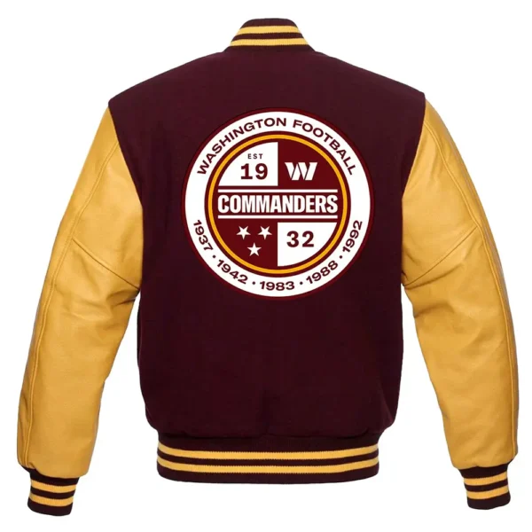 NFL Washington Commanders Maroon and Yellow Genuine Jacket - Image 4