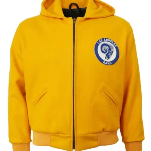 Hooded Los Angeles Rams 1950 Yellow Wool High Quality Jacket