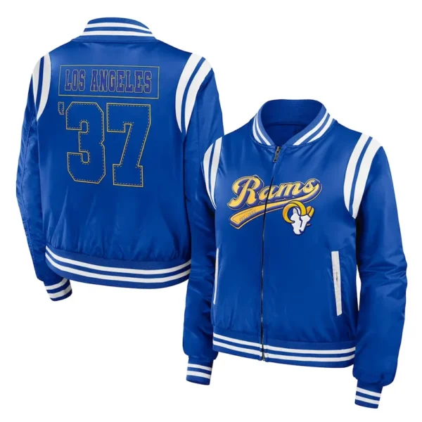 Royal Bomber Los Angeles Rams Full-zip Premium Jacket – - Image 2