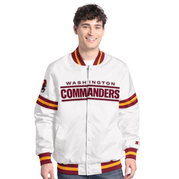 Men’s Washington Commanders Starter White Scout Genuine Jacket