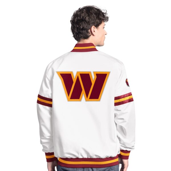 Men’s Washington Commanders Starter White Scout Genuine Jacket - Image 2
