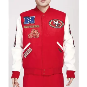 San Francisco 49ers Animal Patches Red Varisty Premium Jacket