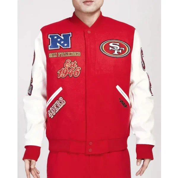 San Francisco 49ers Animal Patches Red Varisty Premium Jacket