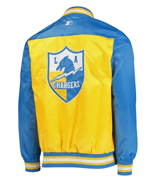 Starter LA Chargers High Quality Satin Blue And Gold Jacket - Image 2
