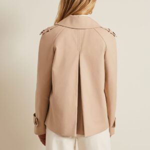 Lola Camel Cropped Trench Jacket