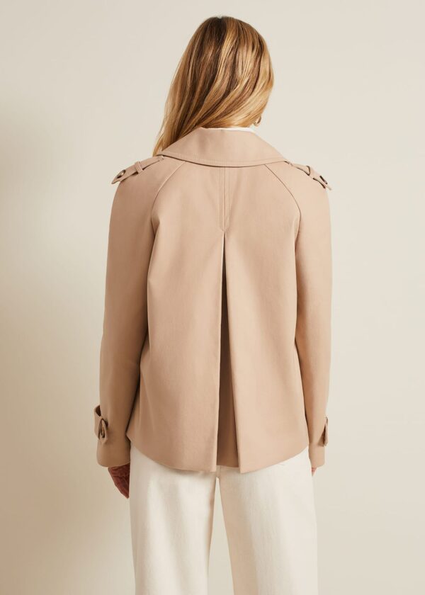 Lola Camel Cropped Trench Jacket