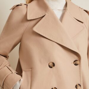 Lola Camel Cropped Trench Jacket